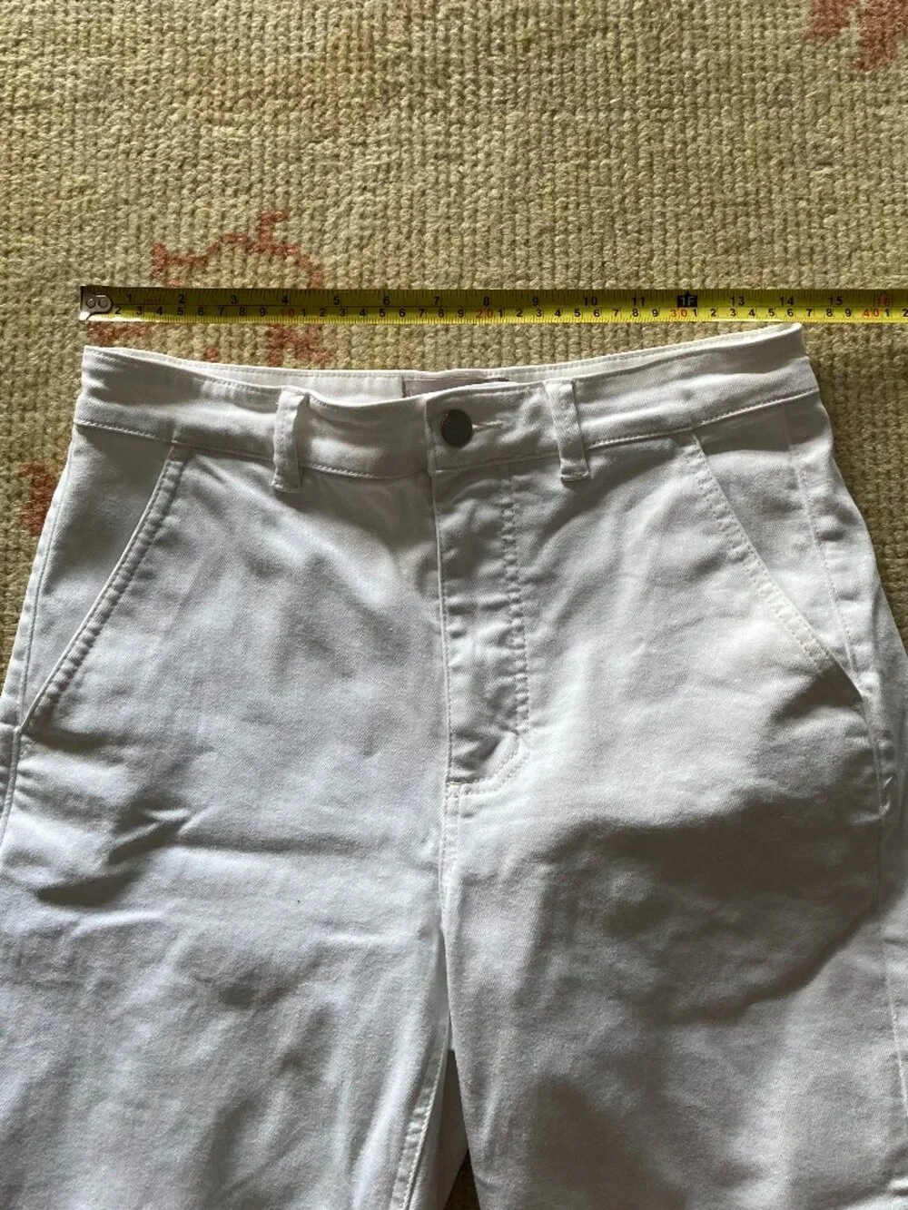 Everlane Straight Crop Pants | White Denim | 6 | Cropped | High Rise